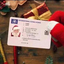 Santa Claus Sleigh International Driving Licence Christmas Gift