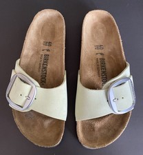 BIRKENSTOCK Madrid Big Buckle Nubuck Leather Pure Sage Green 40 Ladies 9 Narrow
