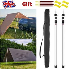 Telescopic Tent Poles 2x 230cm Adjustable Awning Canopy Tarp Support Rods