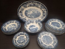 27pcs Avon Scenes Palissy Blue