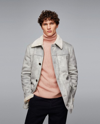 Zara man grey faux suede - zara,