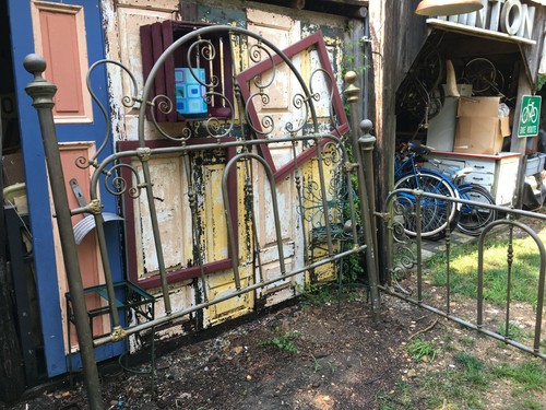 Antique brass bed - antique,
