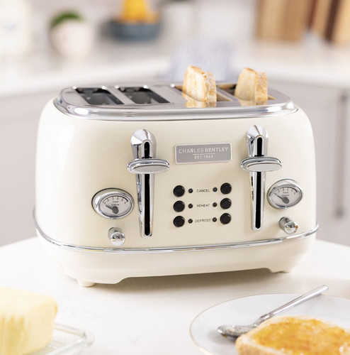 Slice toaster cream chrome - toaster,