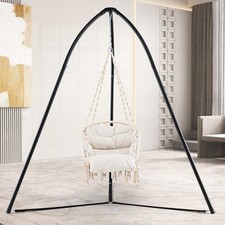 Hanging Chair Stand with Heavy Duty Metal Frame 440 Lbs Capacity Black