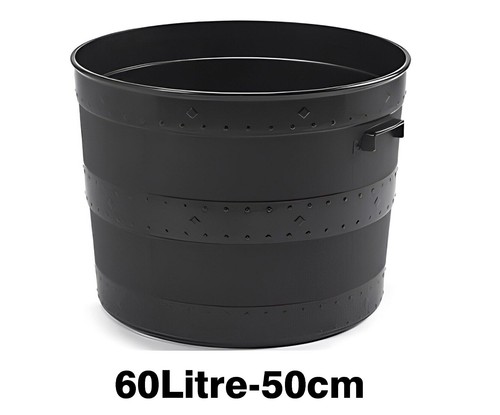 Black plastic planter - black,