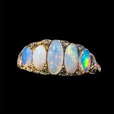 Victorian 18Ct 5 Stone Opal &