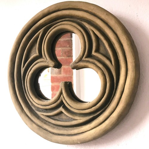 Trefoil round gothic mirror