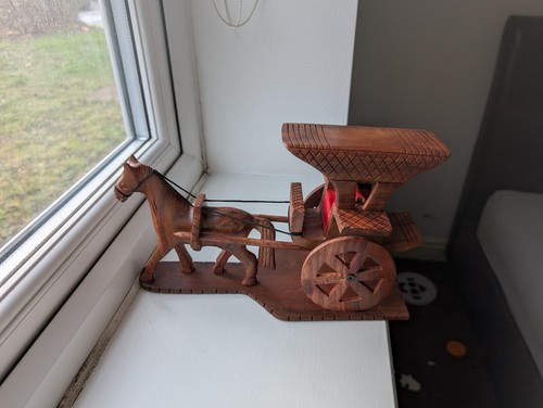 Vintage wooden horse cart - vintage,