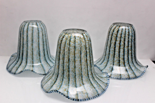 Set cased art glass lamp - art,