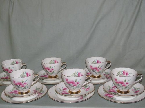 Gladstone china trios tea - 6,