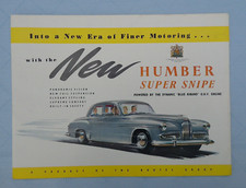 Humber Super Snipe Sales Brochure 1950s Ref: 160/9/52/7.5/H