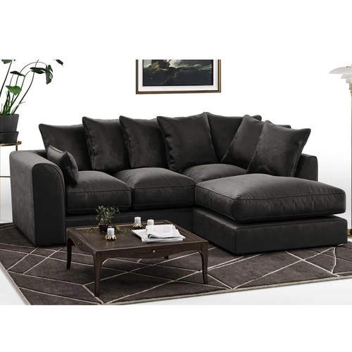Plush fabric corner sofa full - fabric,