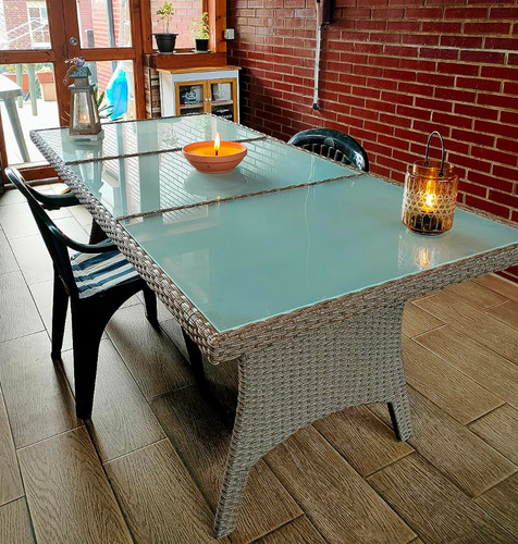 Large rattan dining - rattan, 8