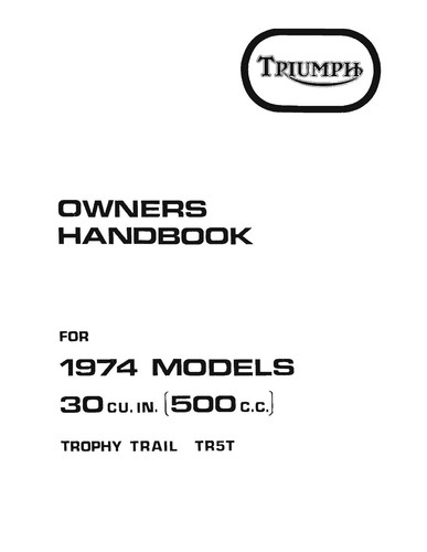 Triumph owners manual book - triumph,