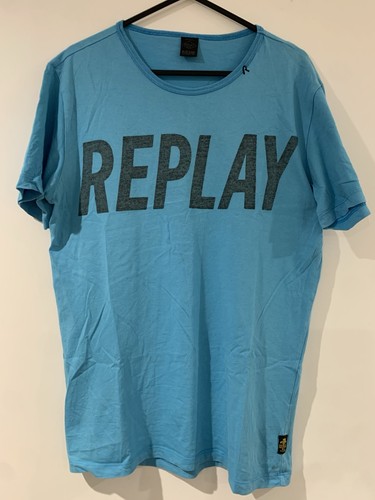 Replay shirt round neck - neck, blue