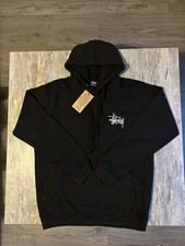 Black Stussy Print Hoodie Size