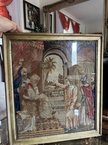 Antique victorian needlepoint - antique,