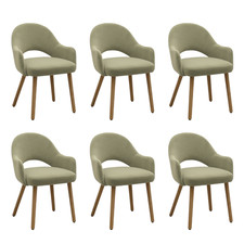 Set of 6 Sage Green Velvet