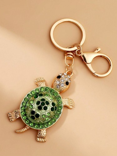 Rhinestone sea turtle - rhinestone, keychain