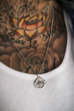 18K Gold Compass Necklace, Stainless Steel, Compass Pendant, Men Necklace,