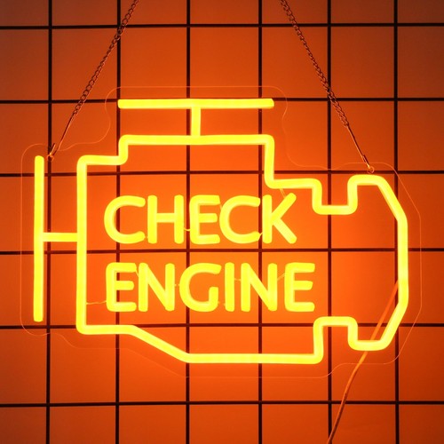 Check engine neon sign - engine, man