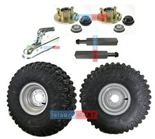 22  x  11.00-8 Quad Trailer Wheels ATV Set 2 x Hubs, 2 x Stub Axle and Hitch