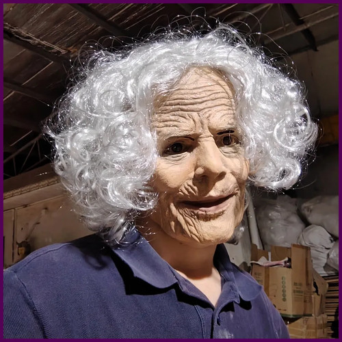 Realistic old woman mask latex - realistic,