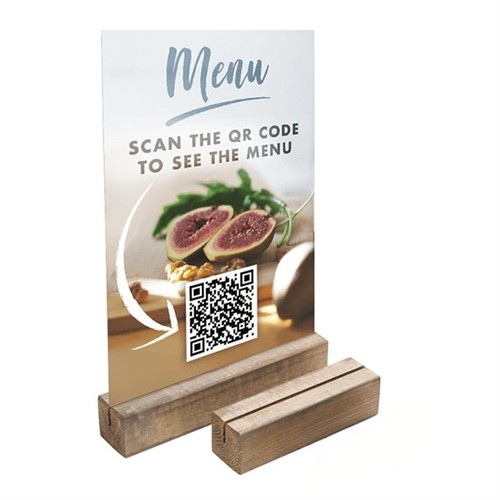 Wooden menu holder - menu,