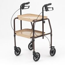 Mobility trolley walker rollator indoor walking aid frame with brakes and trays