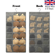 30/36 Pockets 2 Sided Linen Closet Hanging Bag Rack Hanger Storage Organizer