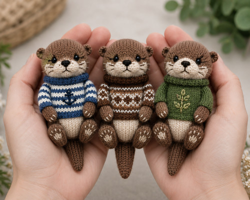 Otter knitting pattern - knitting, bundle