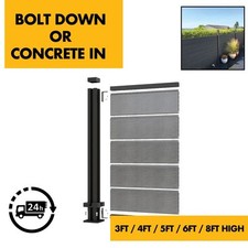 Aluminium Fencing Posts for Composite Fence Panels / Slats 3ft/4ft/5ft/6ft/8ft