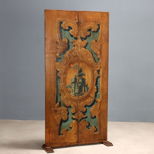 Antique room divider painted - antique,