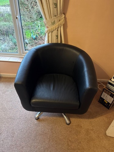 Black tub chair faux leather - black,