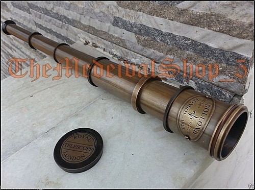 Brass pirate spyglass - pirate,