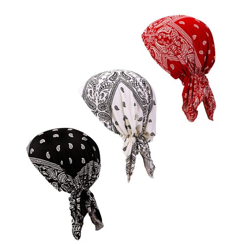 Pretied chemo head scarves - head, 3