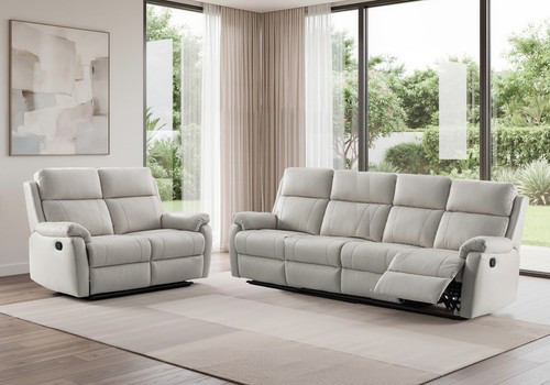 Grey italian leather seater - leather,