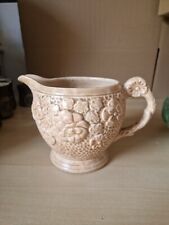 Vintage  Art Deco Sadler beige Jug Vase 14cm Tall.  Embossed Flower Pattern