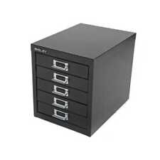 Bisley 5 Drawer Desktop Filing Cabinet Black Office Desk Organiser A4 Document