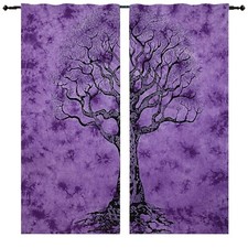 Mandala Dry Tree Tapestry Cotton Window Door Curtains Hippie Boho Wall Panel Art