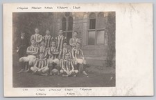 Ecclesfield Football Team RPPC 1907 Named Players Striped Kits