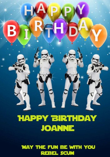 Personalised star wars card - personalised,