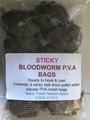 Sticky bloodworm pva bags - sticky,