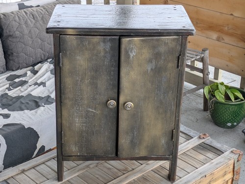 Handcrafted wood side table - wood,