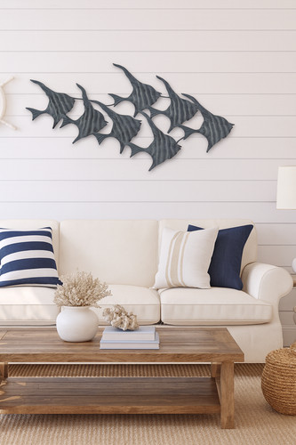 Large metal wall art school - large, 3d