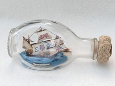 Ship In A Bottle Galleon Dimple Bottle Golden Hind Nauticalia Ltd Vintage