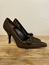 PRADA Women's Vintage Brown Suede Shoes - Size 2.5 (35 1/2)