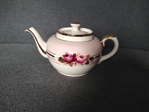 Vintage sadler teapot - vintage, pink