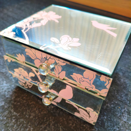 Mirrored glass jewellery box - box, 3