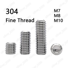 Fine Thread Stainless Steel Hex Socket Set Screw Cup Point Grub Screws M7 M8 M10